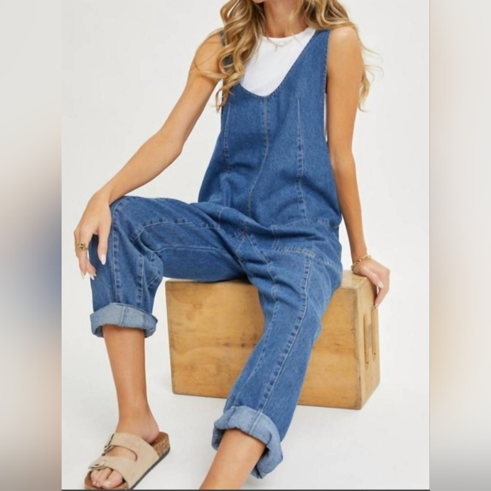 Sweet Lovely By Jen Denim Pull On Overall Size Medium